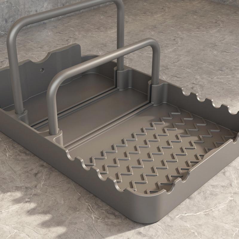 Pots And Pans Organizer Aluminum Alloy Cookie Sheet Organizer With Anti-slip Mat Kitchen Tableware Rack For Countertop Spoon