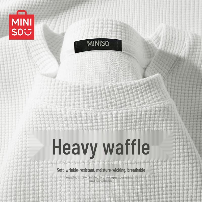 MINISO Men s Waffle Knit Short-Sleeve T-Shirt XL
