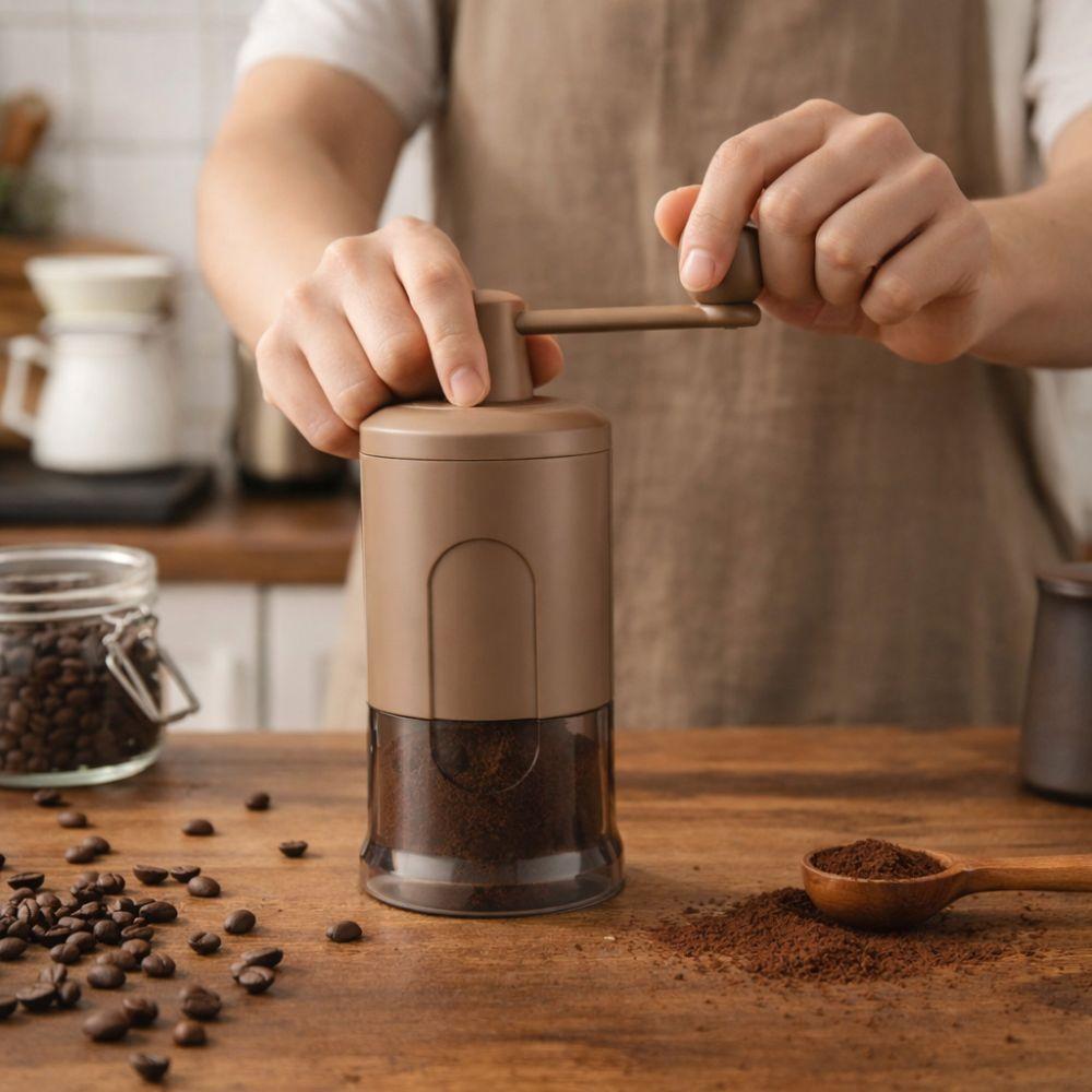 Clear Powder Container Manual Coffee Grinder Adjustable Grind Coffee Bean Grinder  Kitchen Use