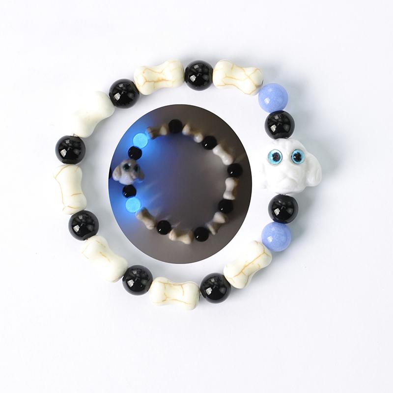 Niedliche Cartoon-Leuchtkatzen-Armbänder für Frauen und Männer, bunt, vielseitig, Perlen, Paar-Armband, Schmuck, Zubehör, Geschenke