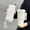 500ml Stars Print Coffee Thermos Cup 316 Stainless Steel Double Wall Vacuum Flask Portable Travel Mug with Handle Office School