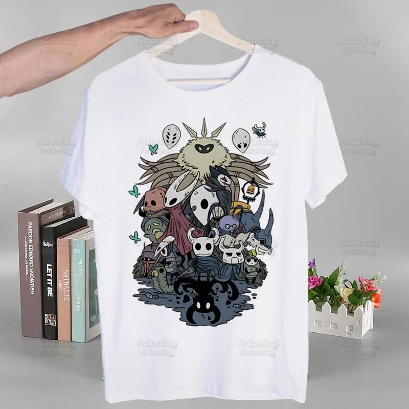 Hollow Knight Módne T-shirt s potlačou Letné Unisex Novinka Krátky rukáv Hra Kreslený film Unisex Tričko Unisex Zábavné topy Tričko
