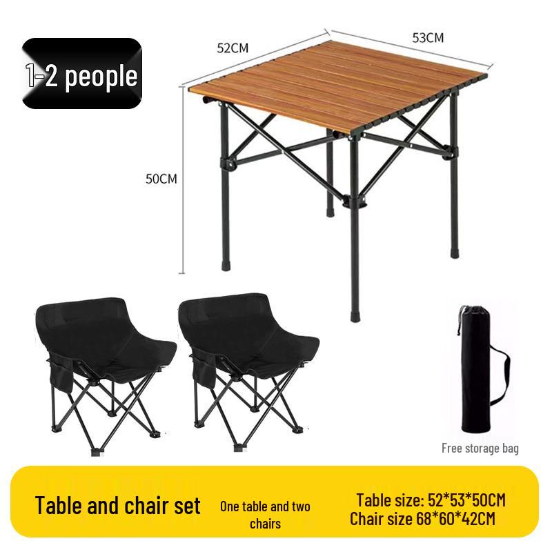 Portable Folding Chair and Table Set for Camping, Fishing, Dining, Street Vendors, Barbecue, and Outdoor Self-Driving Tours.