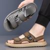 Fashion Summer New Men's Leather Sandals Luxury Open Toed Beach Sandals Men Outdoor Mens Shoes Breathable Male Slippers Casual Footwear