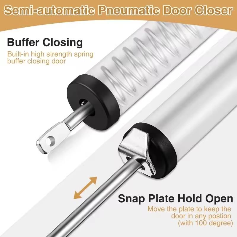 35KG Wind-Resistant Heavy-Duty Door Closers with Adjustable Speed Polished Metal Finish Touch  Remote Control Secure Home Safety