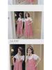 Plus Size Korean Plaid Maternity Dress - Short Sleeve, Loose Fit, Round Neck, Two-Piece Look