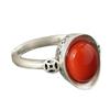Adjustable Copper Ring With Red Agate Inlay Vintage Chinese Style Boho Jewelry Women Men
