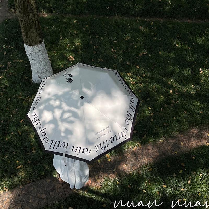 French Retro Women's Dual-Use Sun & Rain Umbrella - Elegant Summer Sunscreen Parasol