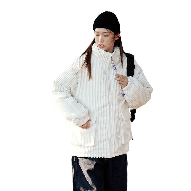 2025 Style décontracté veste en velours côtelé pour couple à la mode ample et polyvalente veste en coton hiver plus coton épaissi vêtements chauds en coton