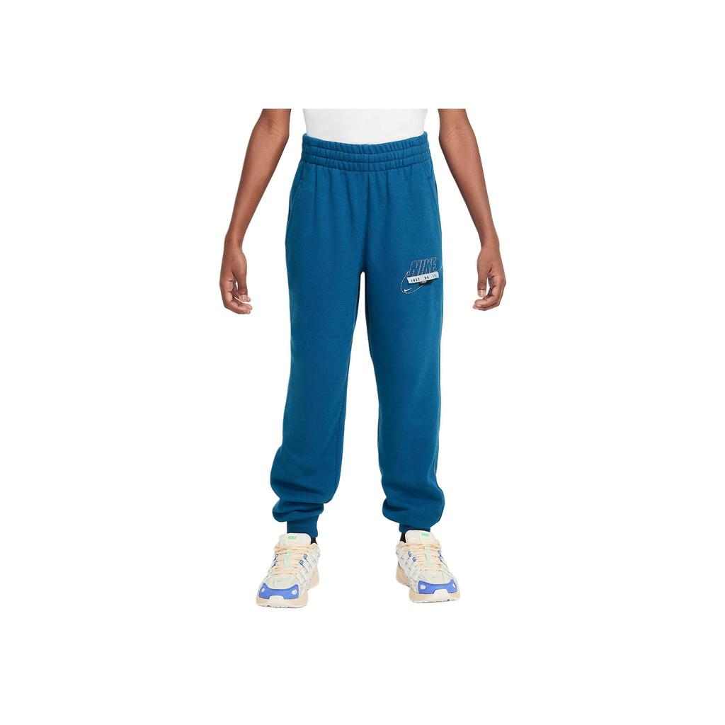 Nike Knitted Sports Pants With Letter Logo Kids Bottoms Blue FN9103-476