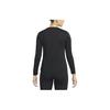 Nike Breathable Quick-Dry Solid Color Logo Round Neck Long Sleeve Drop Shoulder T-Shirt Women T-Shirt Black DD0642-010