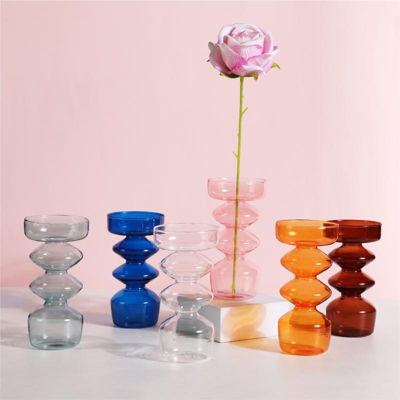 Ins Crystal Ball Bubble Glass Vase Flower Arrangement Hydroponics Ball Glass Art Flower Ware Home Decor Tabletop Glass Vase