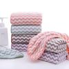 Color Stripe Coral Fleece Towels: Thick, Double-Sided, Absorbent Bath Set for Hair Salons with Cross-Border Labeling