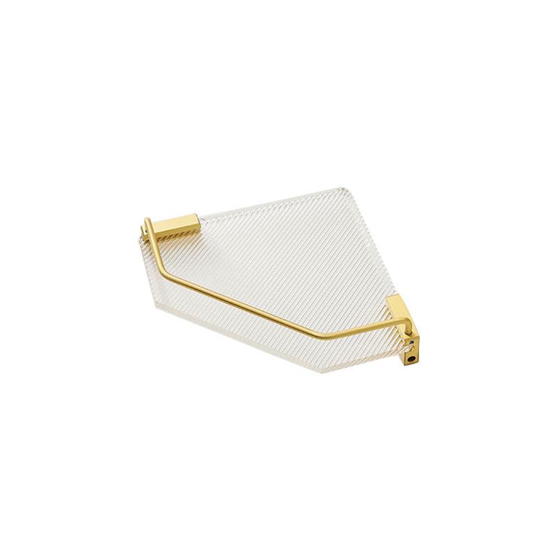 Acrylic Bathroom Wall Corner Shelf Shower Rack Shampoo Holder Wall Mounted Brushed Gold Corner Shelves Toilet Shampoo Holder
