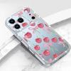 Luxury Cherry Fruits Pattern Diamond Case For iPhone 17 Pro Max Soft TPU Silicone Cover For iPhone 16 15 14 13 Pro Max