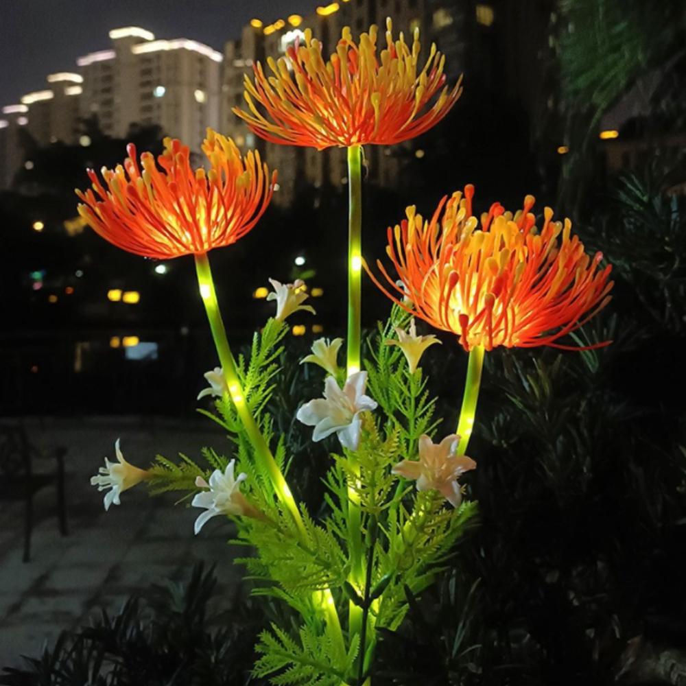 Solar-Gartenleuchten, Solar-Blumenleuchten mit leuchtenden Blumen und Stielen, Solar-LED-Außenleuchte für Gartenwege, Terrassendielen, Hofdekoration
