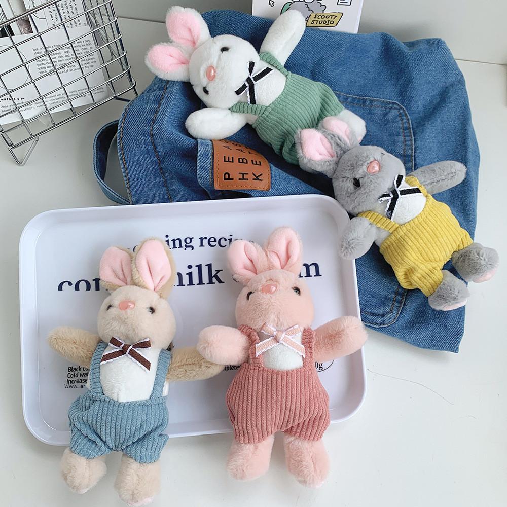Adorable Mini Plush Rabbit Keychain Soft Cartoon Animal Doll For Backpacks