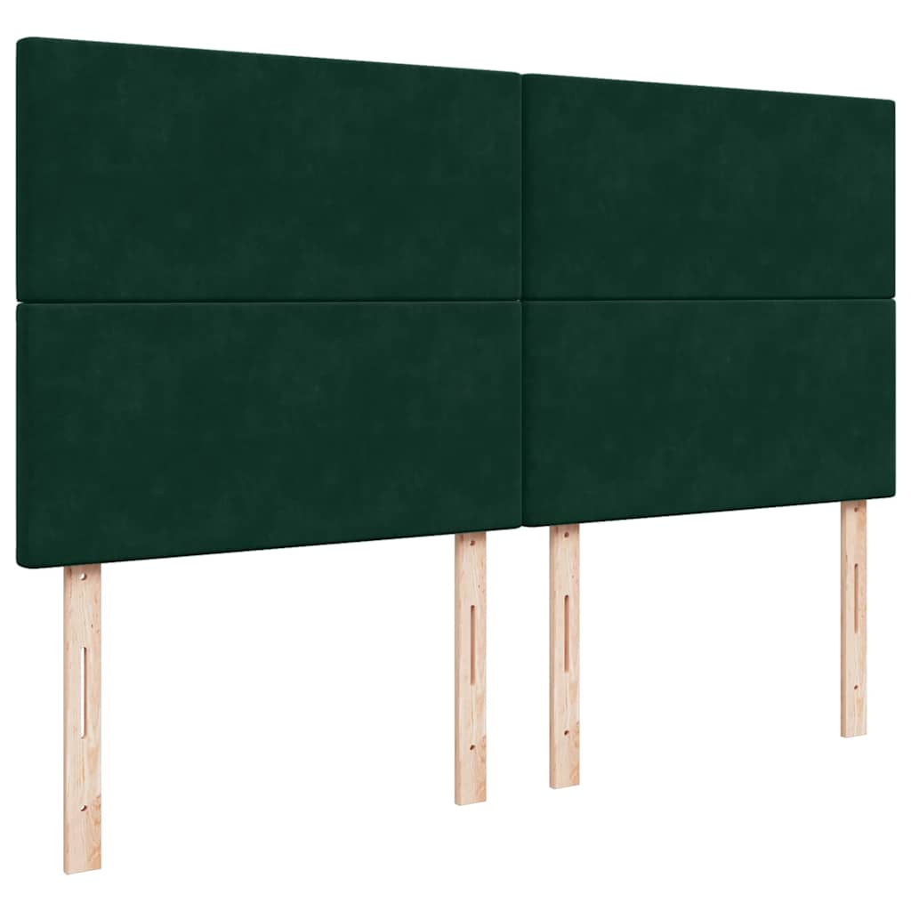 Ottoman Bed with Mattress Dark Green 160x200 Cm Velvet