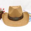 Men'S Western Cowboy Hat, Straw Painted Retro Outdoor Hat, Straw Hat
