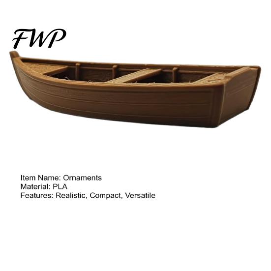 Retro Fishing Boat Model 3D Printed Vintage Wooden Rustic Old Ship Figurine Miniature Maritime Decoration for Display Shelf Nautical Decor Fisherman