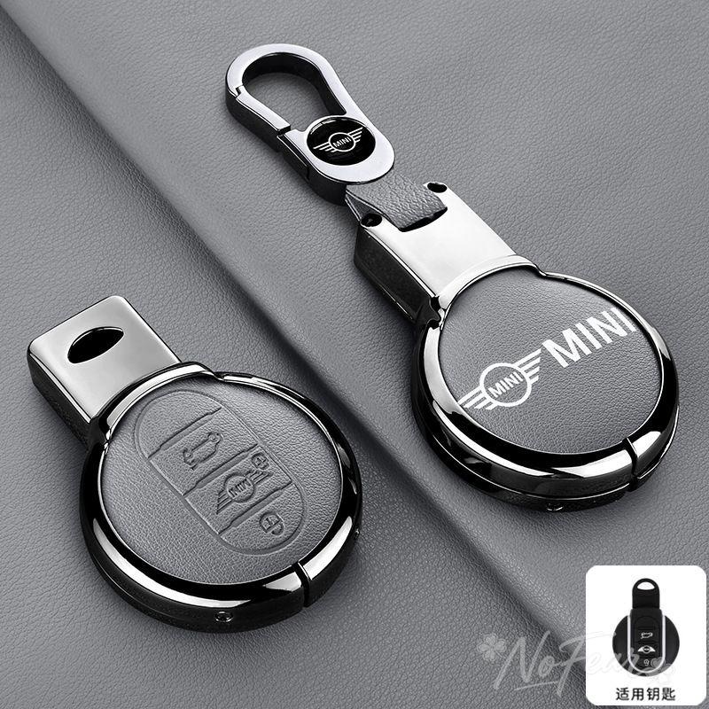 BBIO8 Alloy Leather Car Key Case Cover Shell For BMW Mini COOPERS COUNTRYMAN ONE JCW CLUBMAN F56 F55 F54 F57 F60 Roadster Car stickers