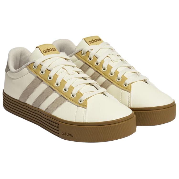 Adidas Daily 4.0 Synthetic Leather Low top Skateboard Shoes Unisex Beige KH8002