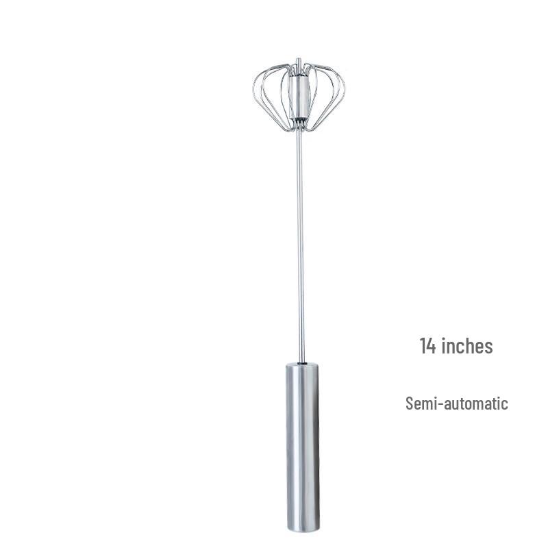 

Stainless Steel Semi-Automatic Rotating Egg Beater