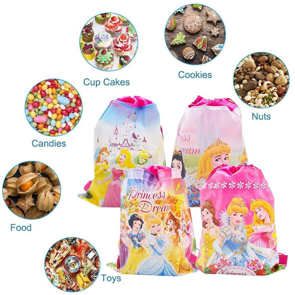12 Pack Cartoon Princess Party Favor Bags Sling Bckpacks 27x 34cm/ 10.63x 13.4''
