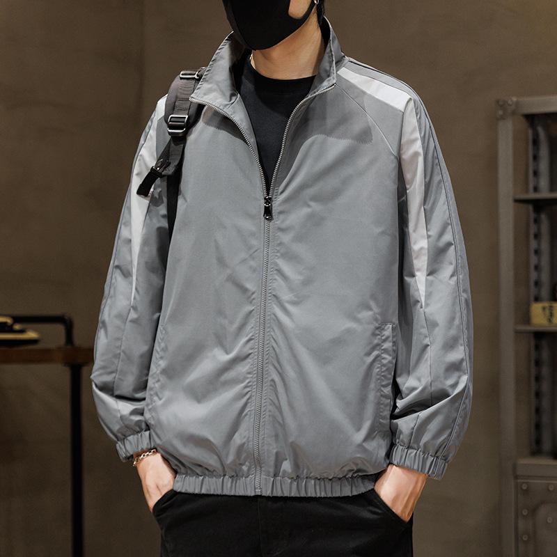 Herren Frühling und Herbst Lässige Lockere Stehkragenjacke Modetrendjacke