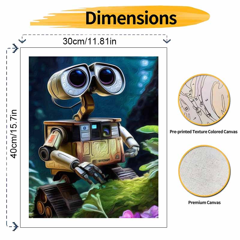 Disney WallE Robot Oil Art Painting Kit Home Wall Decor Handmade Gift for Room Living Space Creative Hobby Craft Modern Art DIY Artwork