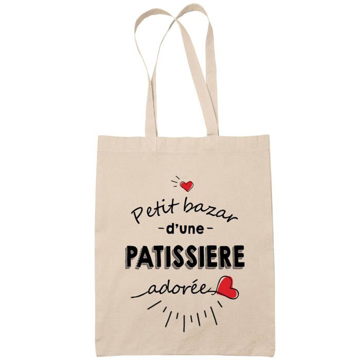 Tote bag - PLANETEE - Pâtissière adorée femme - Coton - Beige - Grande contenance