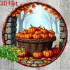 Vintage Fall Tin Sign Rustic Pumpkin Leaf Wall Art Kitchen Cafe Decor