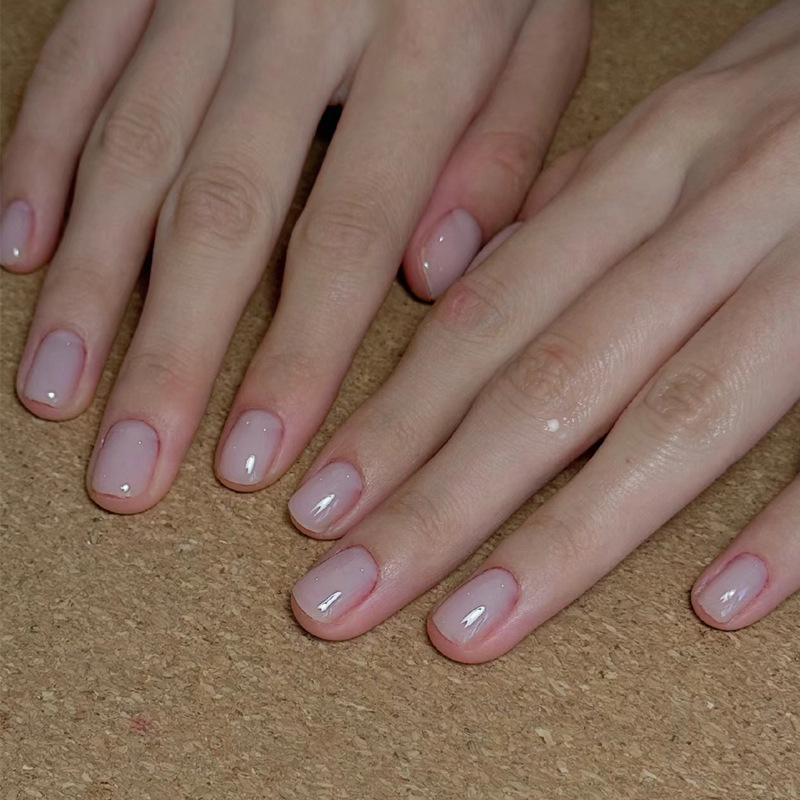 

Короткие высококачественные носимые ногти цвета белого нефрита - Осень и Зима, стиль Xiaohongshu Prefabricated Nails 30 pieces/board