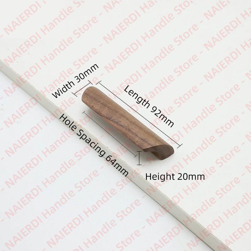 NAIERDI Solid Wood Cabinet Handles Modern Single Hole Wooden Pulls Octagon Round Knobs for Kitchen Cupboard Wardrobe Hardware