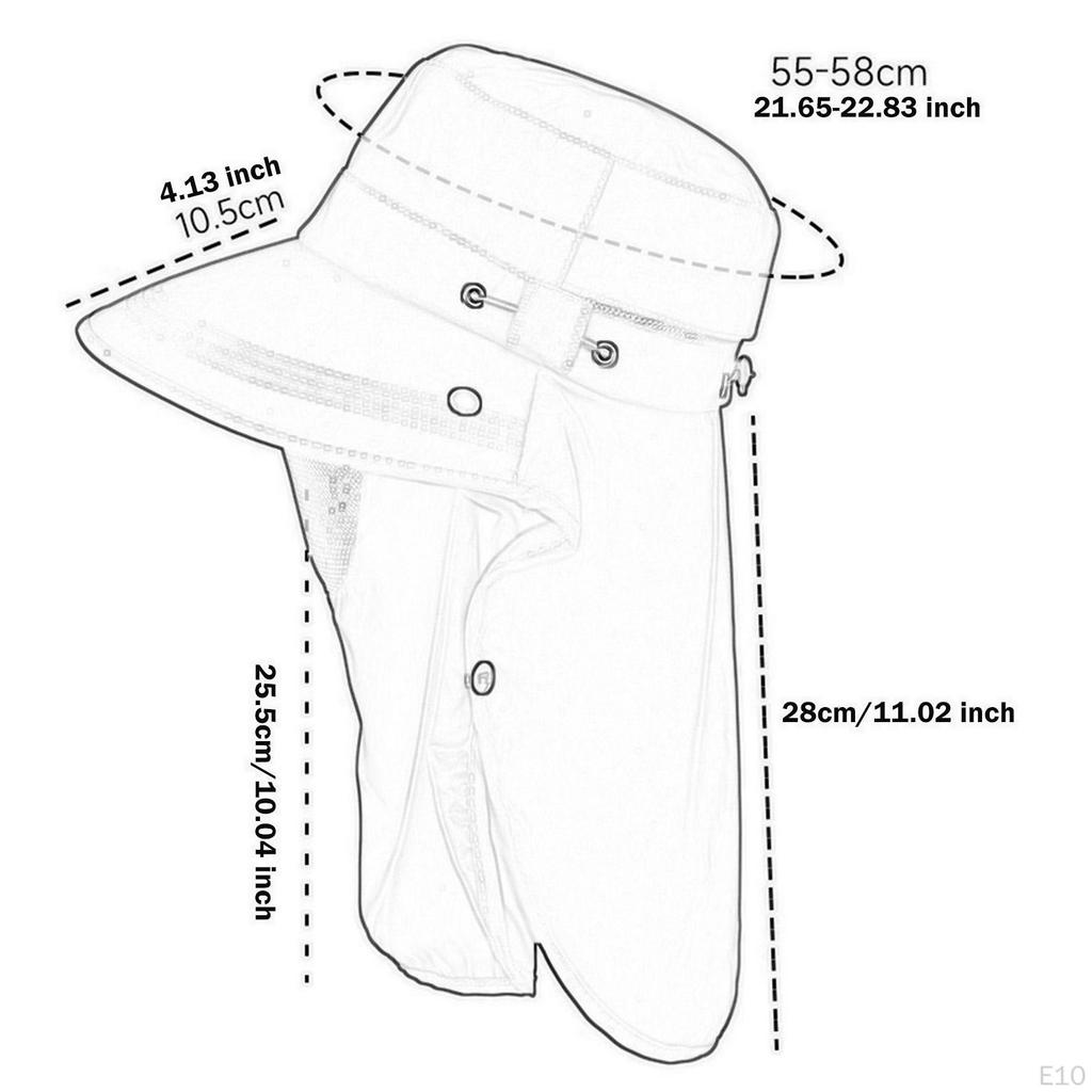 Sun Hat with Face Covering Protection Fishing Bucket Men Women for Travel Outdoor Hiking