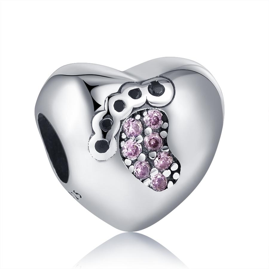 925 Silver Pink Series Cake Wings Flower Heart Pig House Donut Charm Bead Fit Bracelet DIY For Woman Girl Jewelry