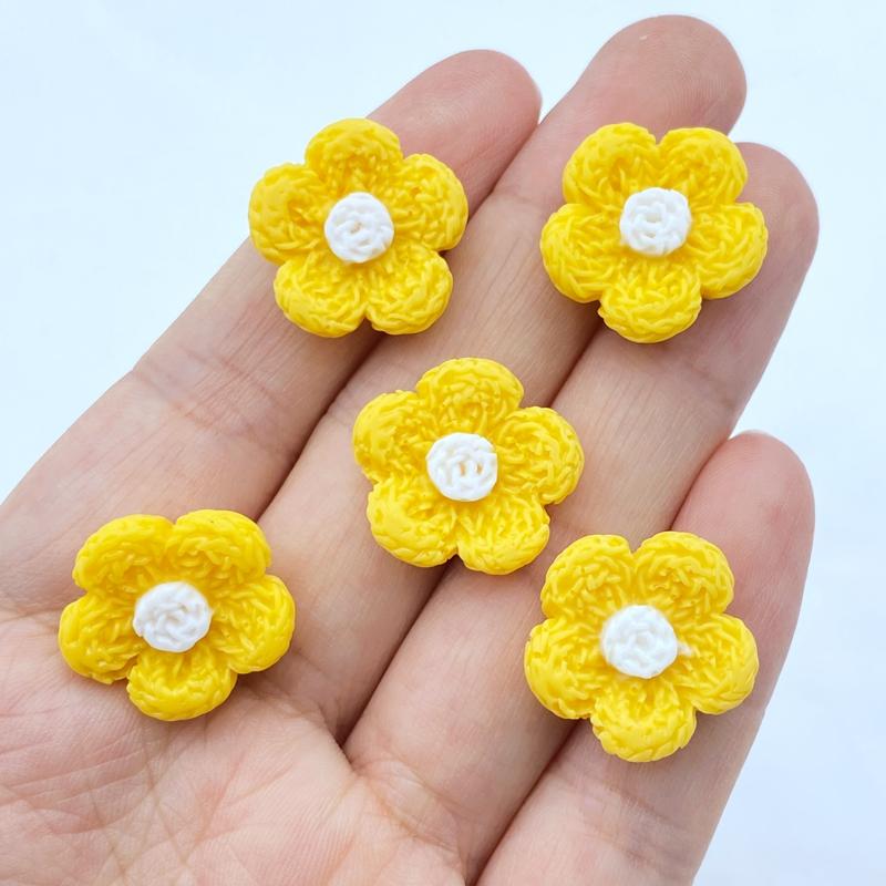10Pcs New Cute Mini Flowers Flat Back Resin Cabochons Scrapbooking DIY Jewelry Craft Decoration Accessorie