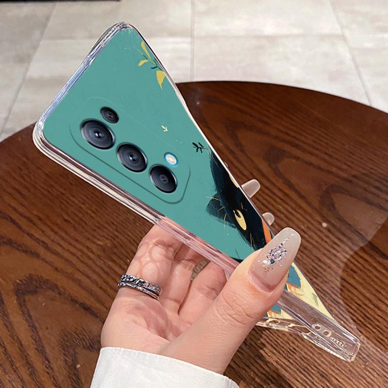 Cases For OPPO Reno 5 5Pro 5K Find X3 Lite Shell Clear Silicone Soft TPU Back Cover For Reno5 K Pro Cute Rabbit Cat Phone Case