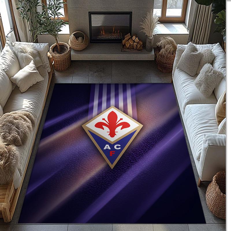 Fiorentina FC Soccer Football Pattern Soft Area Rug Non Slip Indoor Floor Carpet Sports Decor Mat for Bedroom