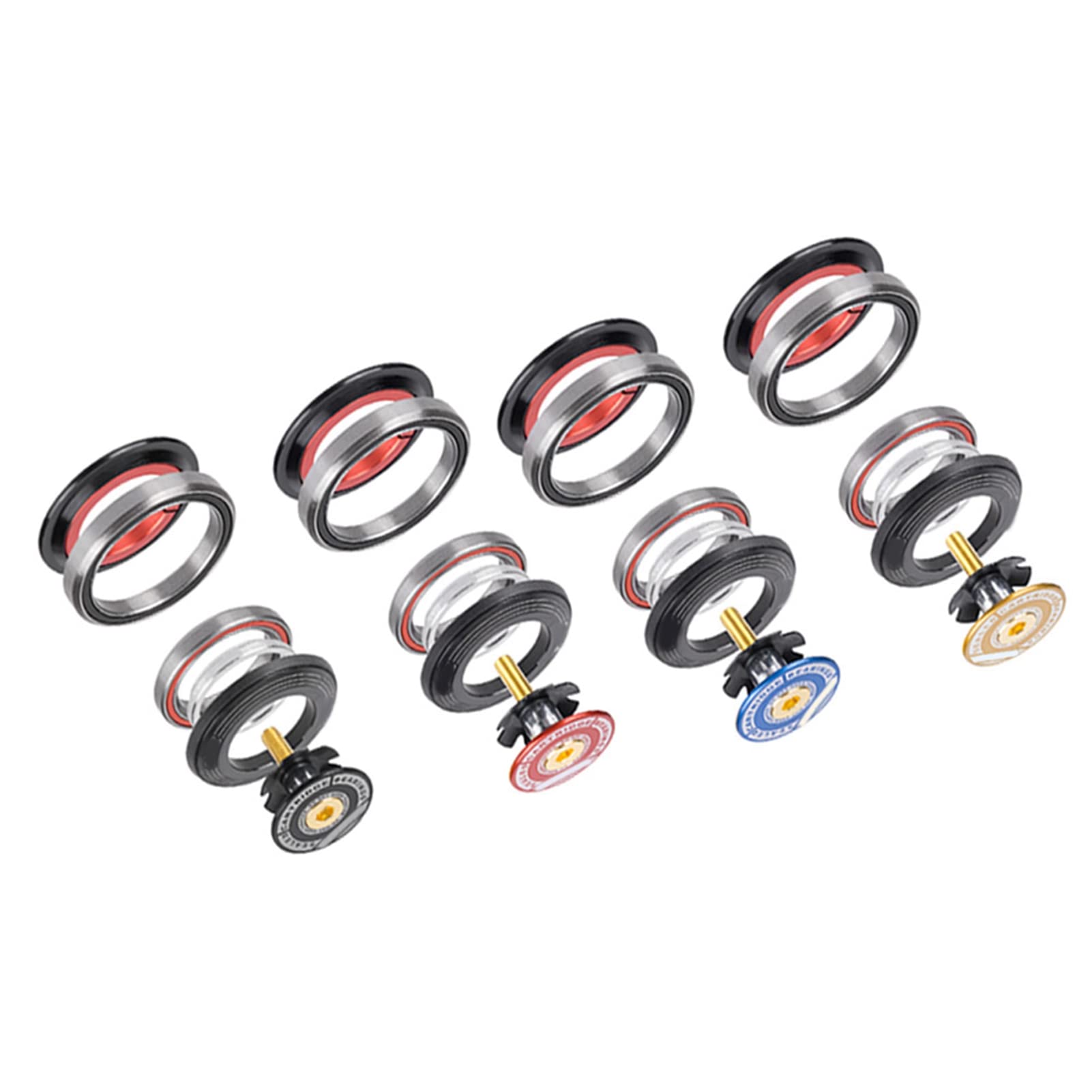 

52mm Aluminum Alloy Road Bike Headset, Tapered to Straight Tube Front Fork Headset, Bicycle Headset with Bearings, Bicycle Spare Part