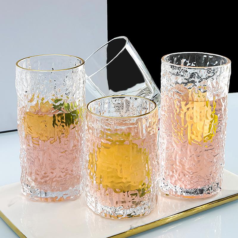 Creative Simple Glass Water Cup Bark Texture Cup Juice Cup Glass Milk Cup