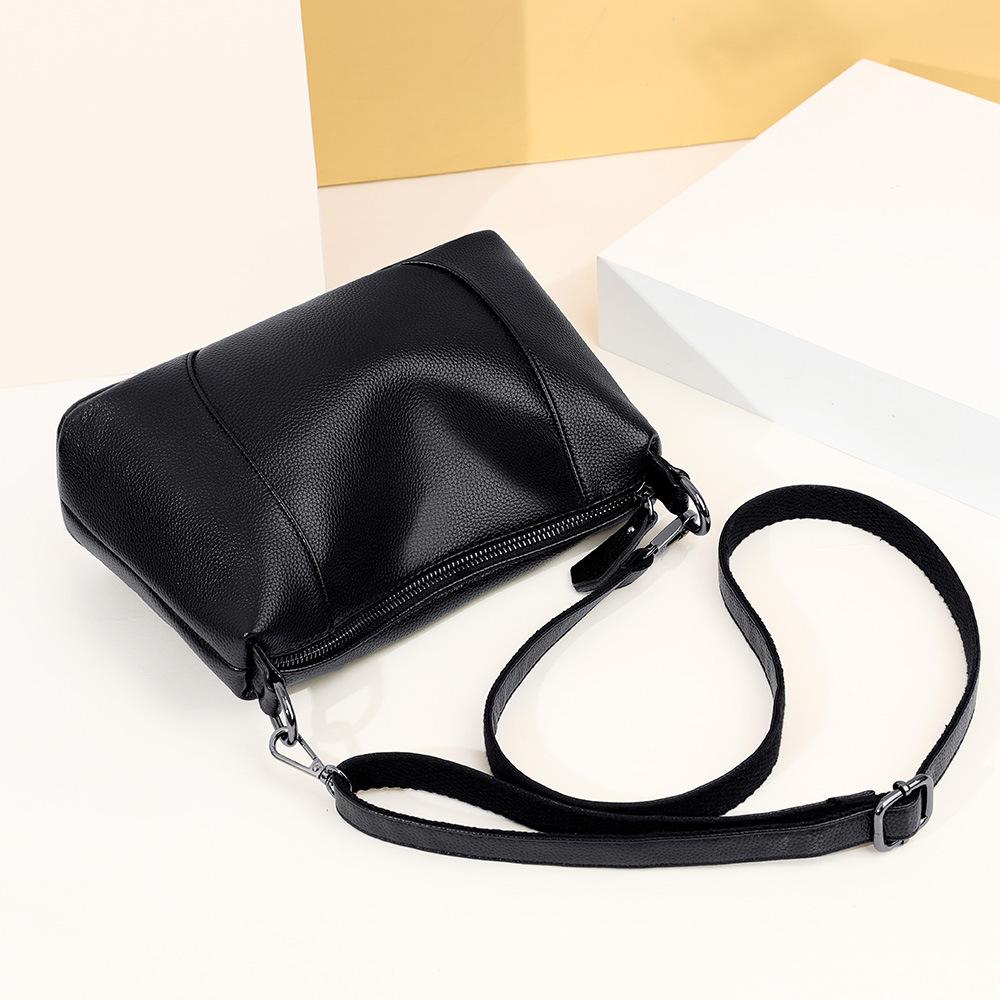 Soft Leather Mom Bag Women's 2025 New Fashion and Versatile Casual Bag One-shoulder Crossbody Bag Women's Hand-held Underarm Bag