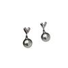 Charm Gray Pearl Pendant Earrings for Women Retro Temperament Heart Stud Earrings Korean Fashion Jewelry Accessories Girls Gift