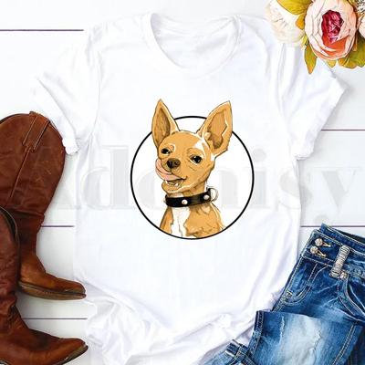 Chihuahua Funny Dog Lovely Fashion Animal 90s Cute Short Sleeve Female Tops Tees Harajuku VintageT Shirts Women's T-shirt