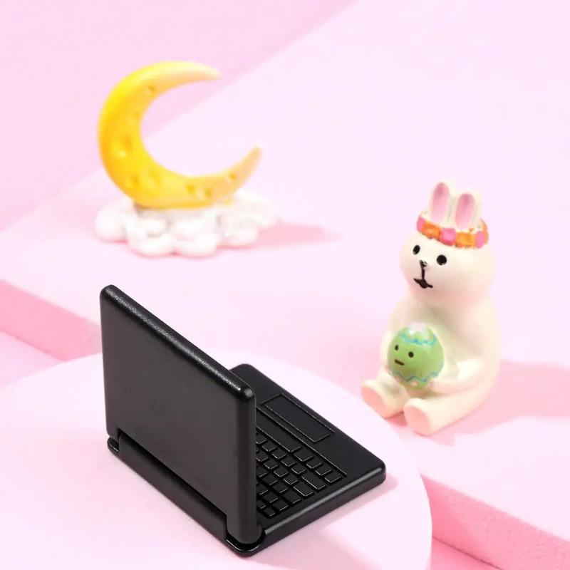5PCS Creative Dollhouse Miniature Modern Computer Furniture For Kids Toy Furniture for Dolls laptop Folded Computer Dollhouse Decor