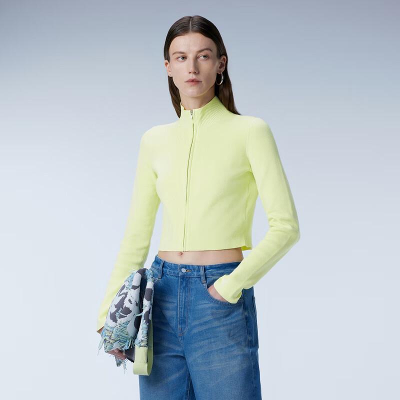 

JNBY Women s Slim-Fit Stand Collar Zippered Cardigan XL