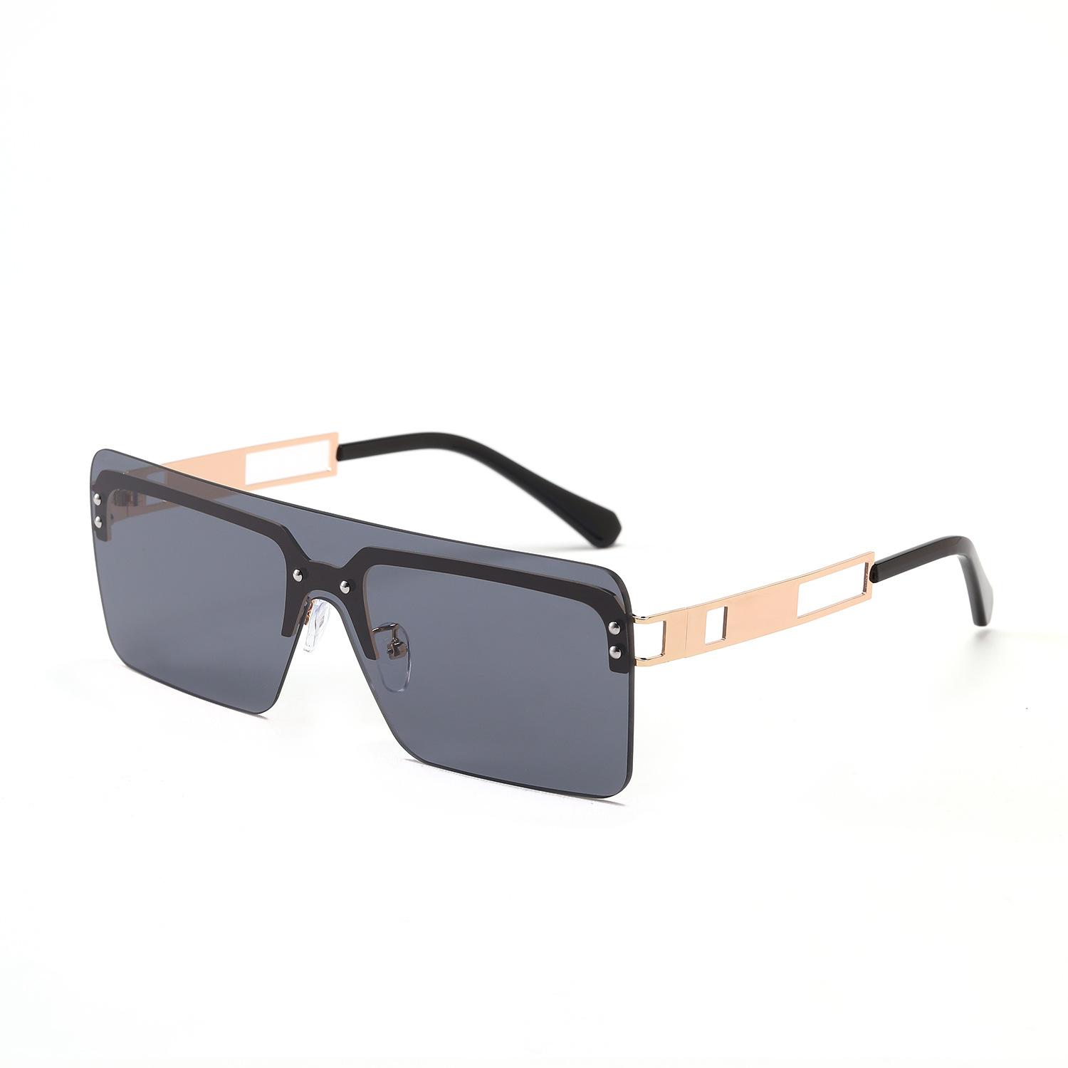 

Очки 30022 Интегрированные безрамочные металлические квадратные солнцезащитные очки с большой оправой женские очки