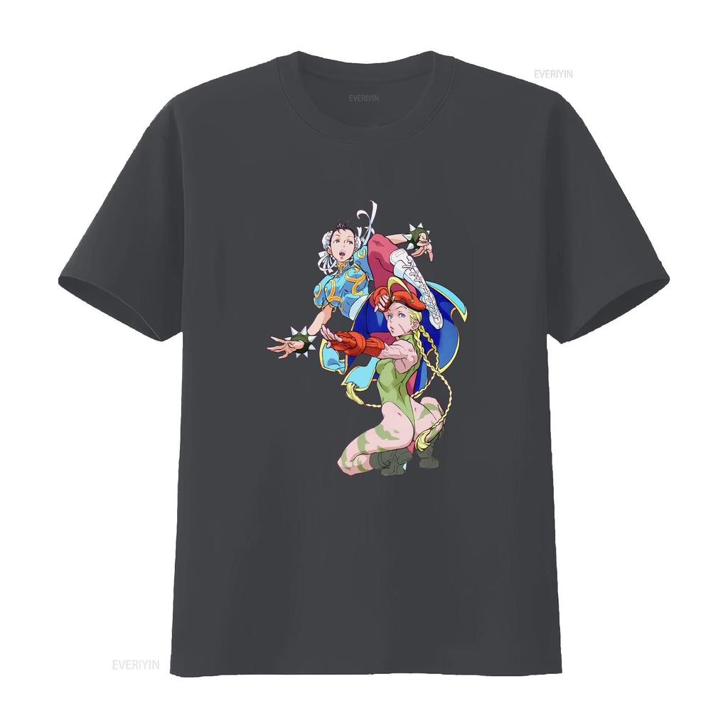 Chun Li Cammy Kung Fu Fighting Premium T Shirt Characters Art s vintage Washed graphic Stretched Slightly Soft Unisex