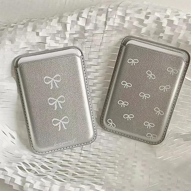Süßer Schleifen-Schmetterling Perlen Handy-Rückseite Kartenetui Für Ausweis Bankkarte Für Magsafe Für iPhone Handy-Kartenhalter Halterung
