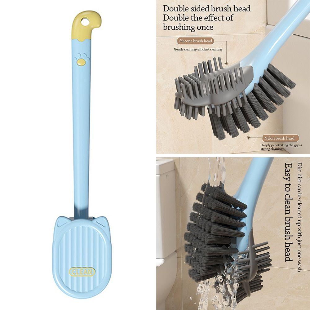 1pc with Storage Box Toilet Brush Double Headed Clean Brush Toilet Bowl Brush  for Bathroom